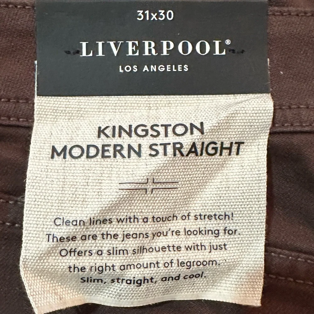 LIVERPOOL LOS ANGELES Kingston Modern Slim Straight Fit Jeans - Chocolate -31x30